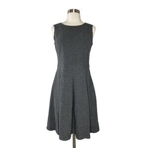 UNIQLO Dress Women Small Dark Gray Sleeveless Fit Flare Wide Pleated Skirt